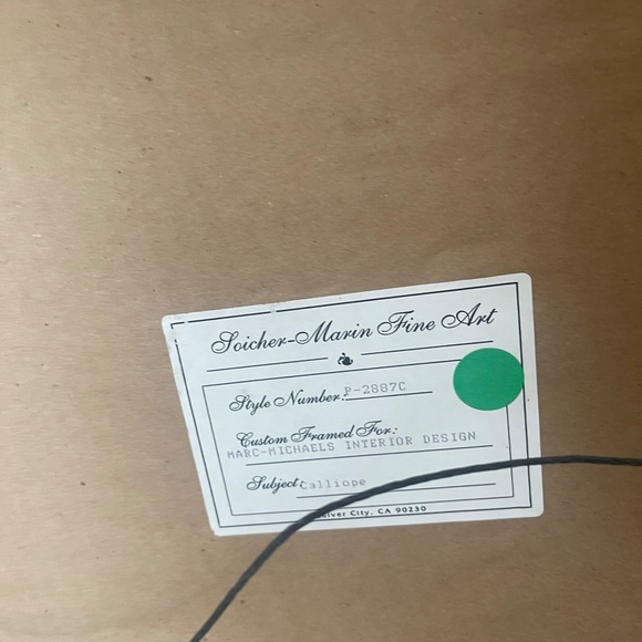 SOICER-MARIN FINE ART CALLIOPE  STYLE NUMBER P-2887C MARC-MICHAELS INTERIOR DESI - Picture 6 of 7